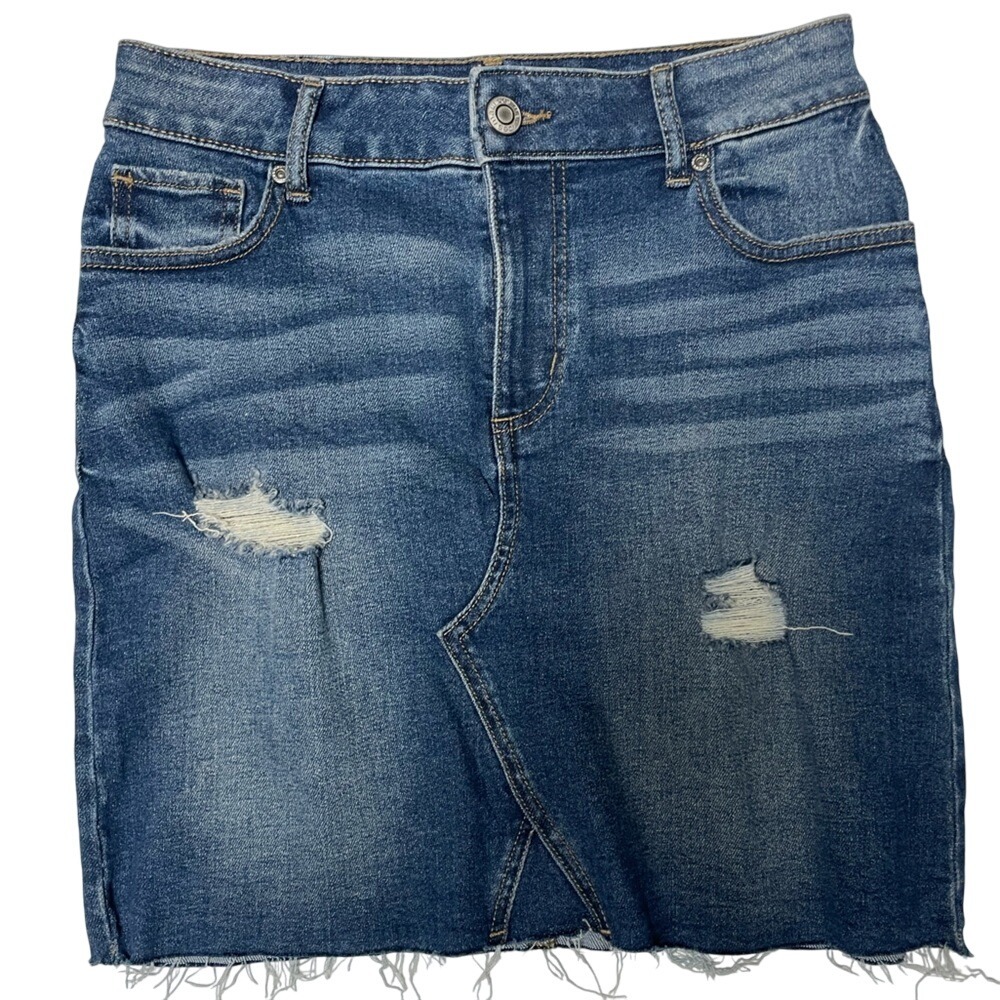 Maurice's Denim Distressed Skirt Women's 6